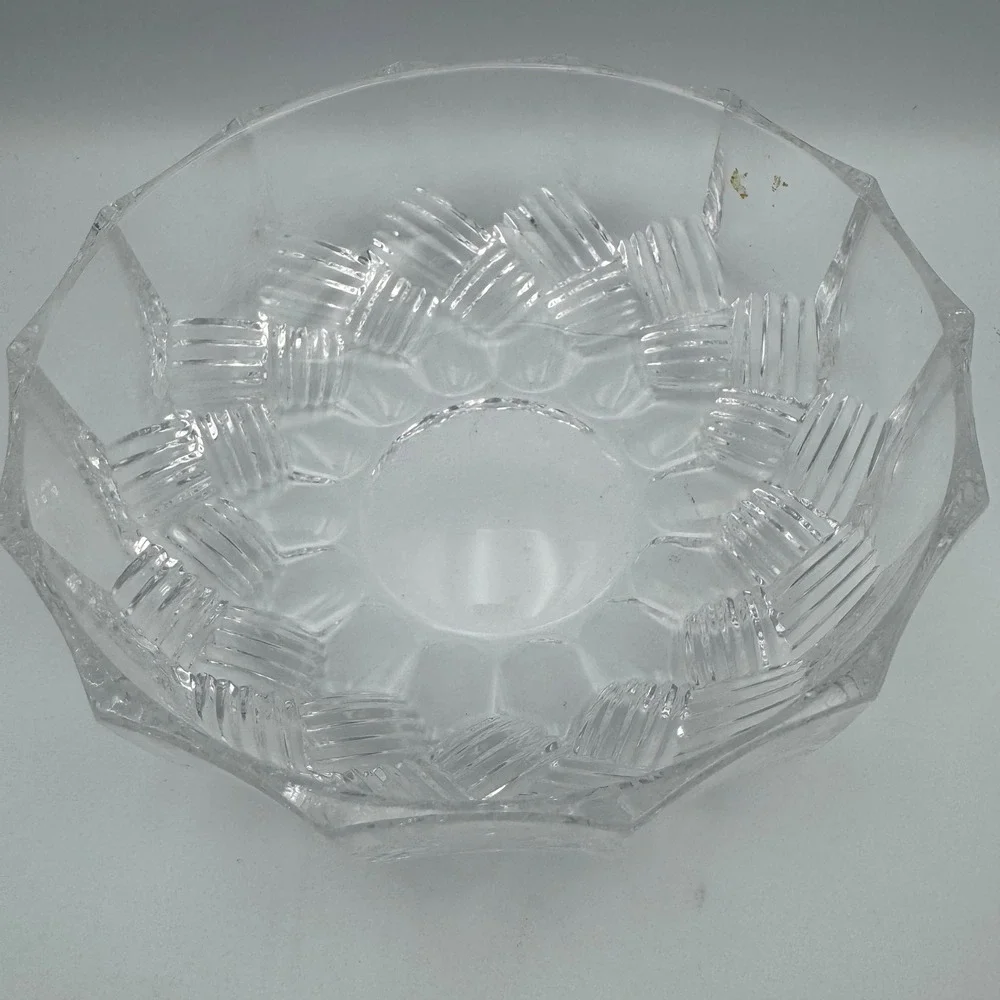 Set of 2 Crystal Glass Bowls Candy Dishes Trinket Dishes Serving‎ Bowls